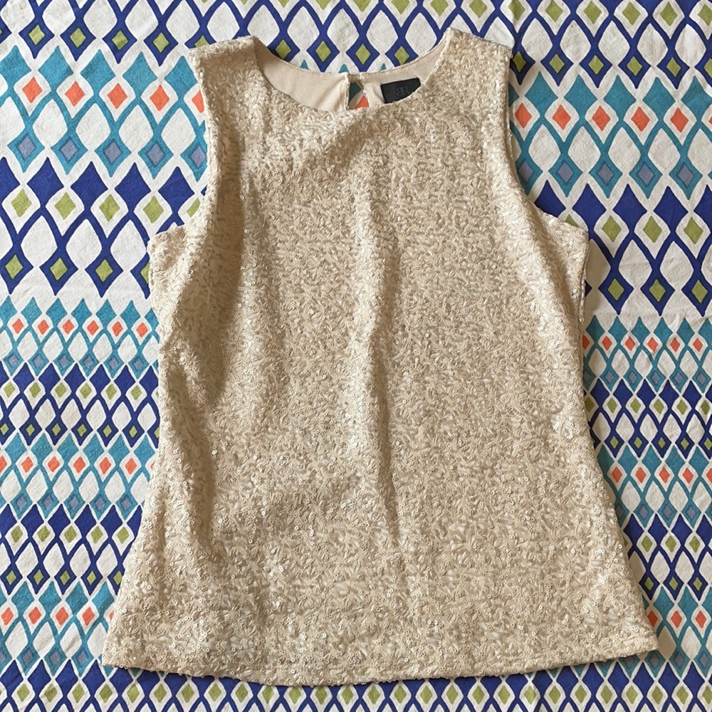 Banana Republic signature sequin shell tank xs